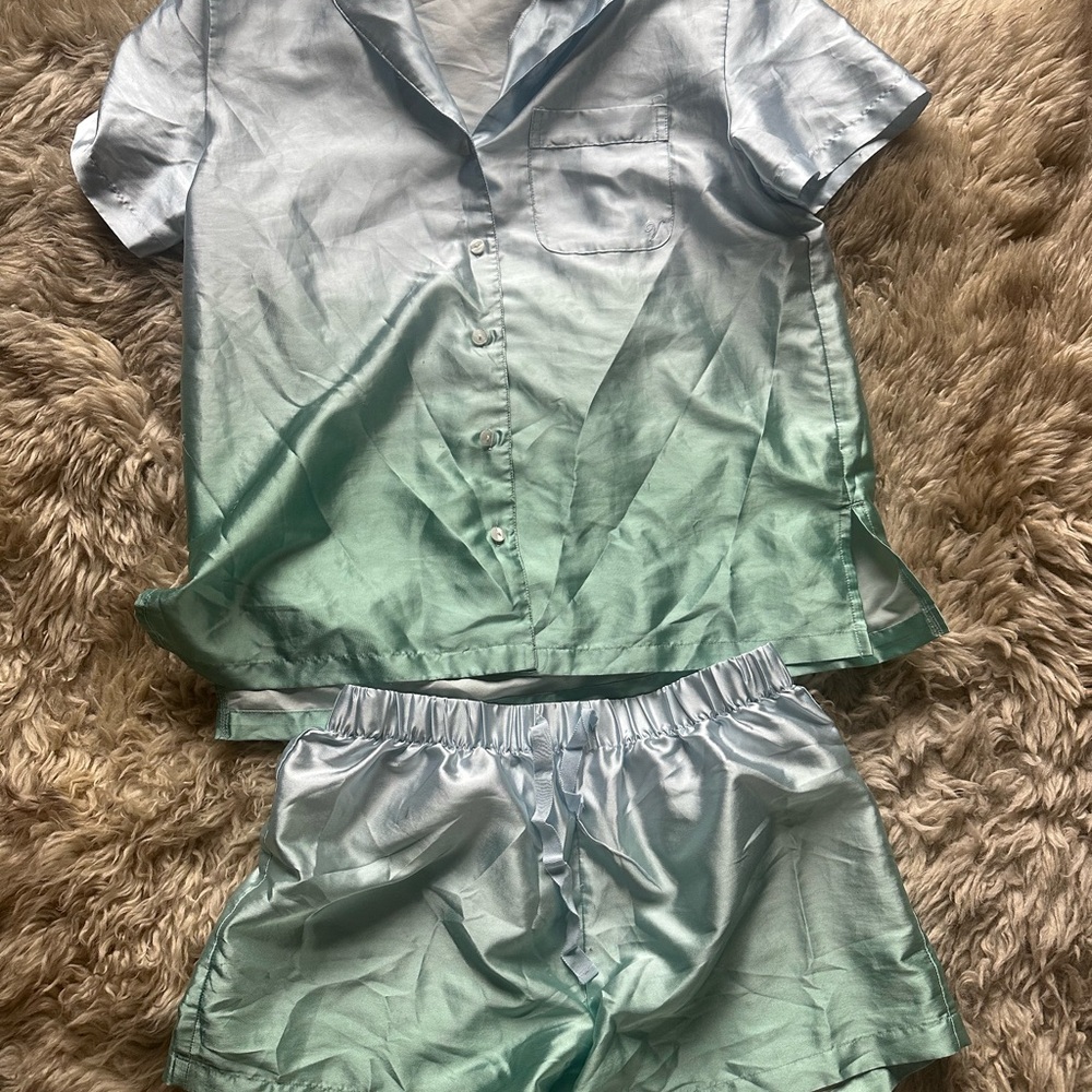Victoria's Secret Satin Top in Light Blue
